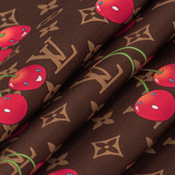 NWT🍒Louis Vuitton x Murakami🍒Monogram Cerise Cherry Motif Silk Square 90 - Picture 8 of 8
